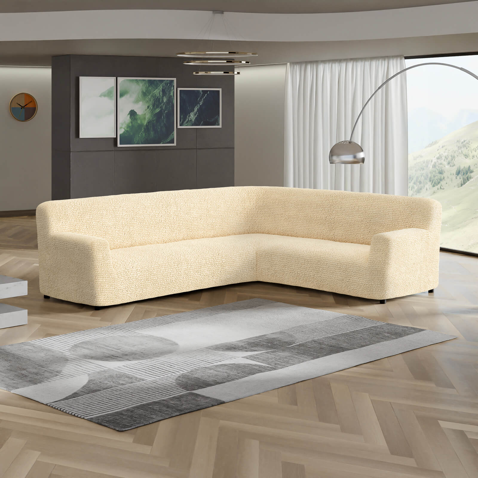 Microfibra - Funda Sofa Esquinero Vanilla