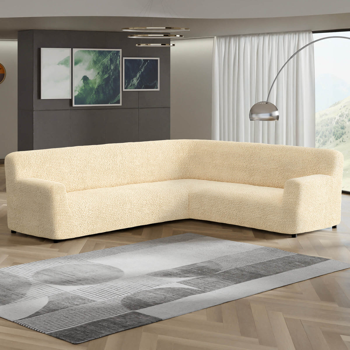 Microfibra - Funda Sofa Esquinero Vanilla