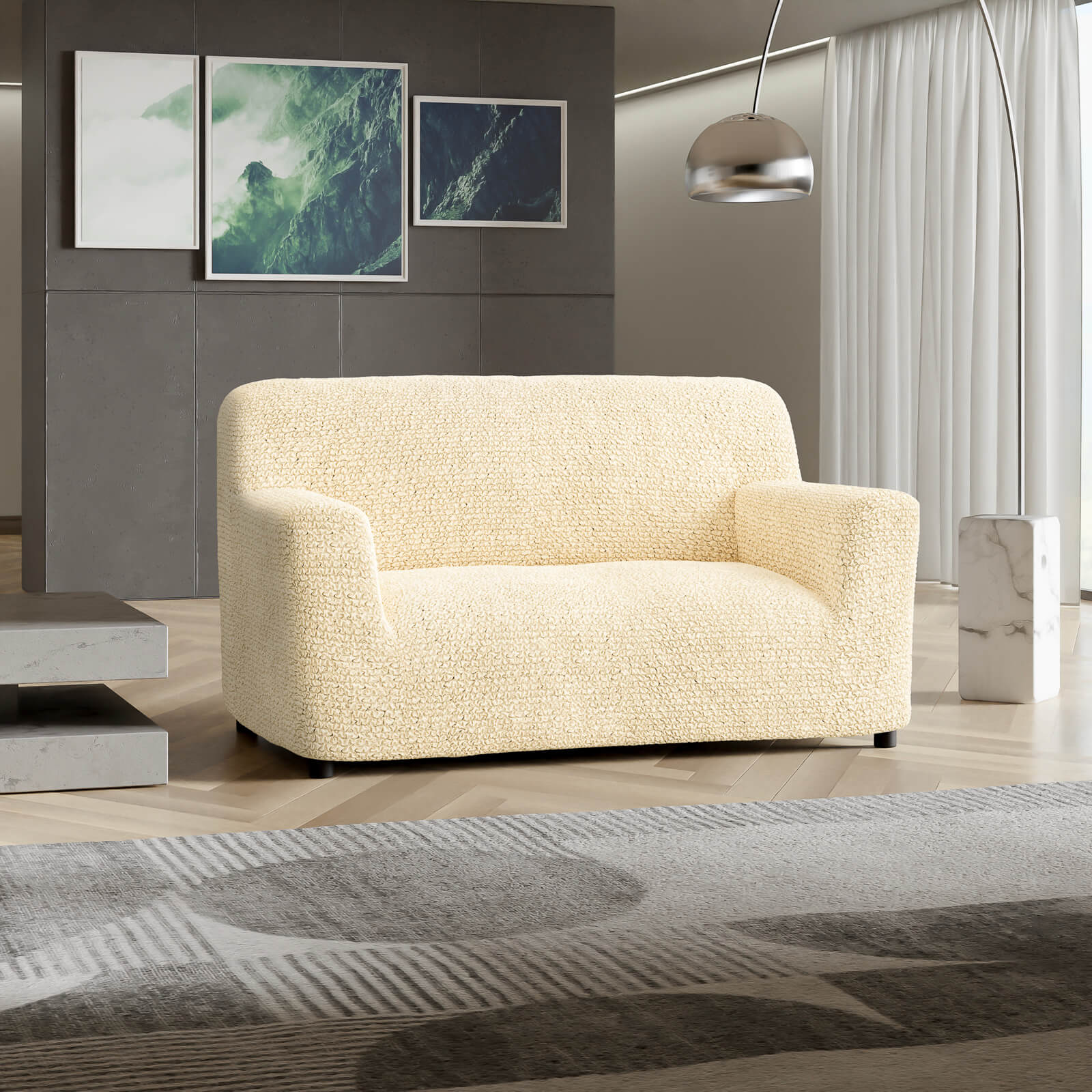 Microfibra - Funda Sofa 2 cuerpos Vanilla