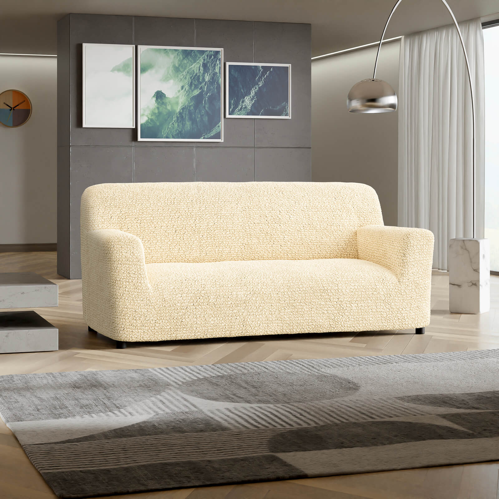 Microfibra - Funda Sofa 3 cuerpos Vanilla