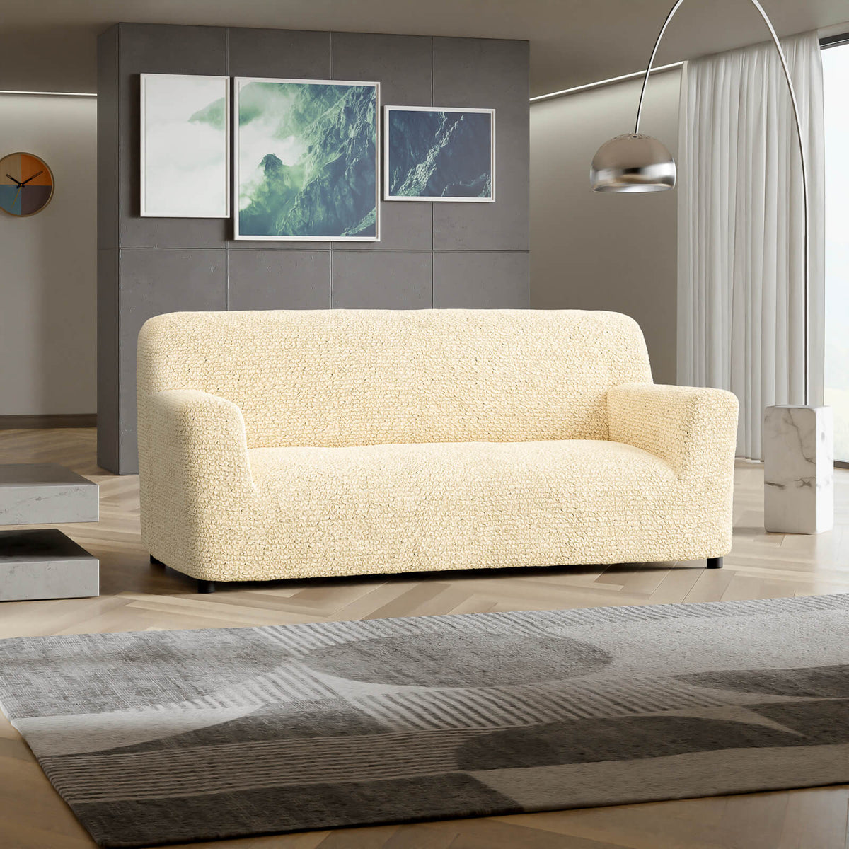 Microfibra - Funda Sofa 3 cuerpos Vanilla