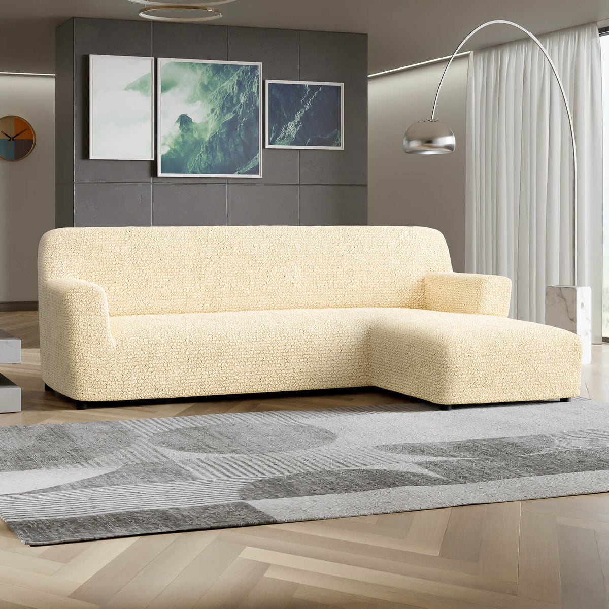 Microfibra - Funda Sofa L Derecho Vanilla