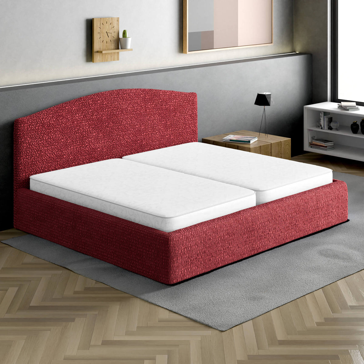 Microfibra - Funda Cama King Bordeaux