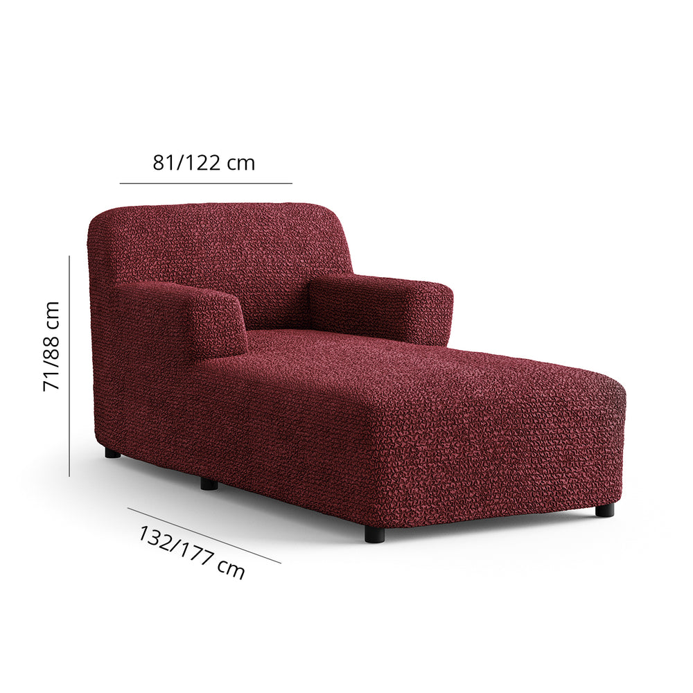 Microfibra - Funda Chaise Lounge Bordeaux