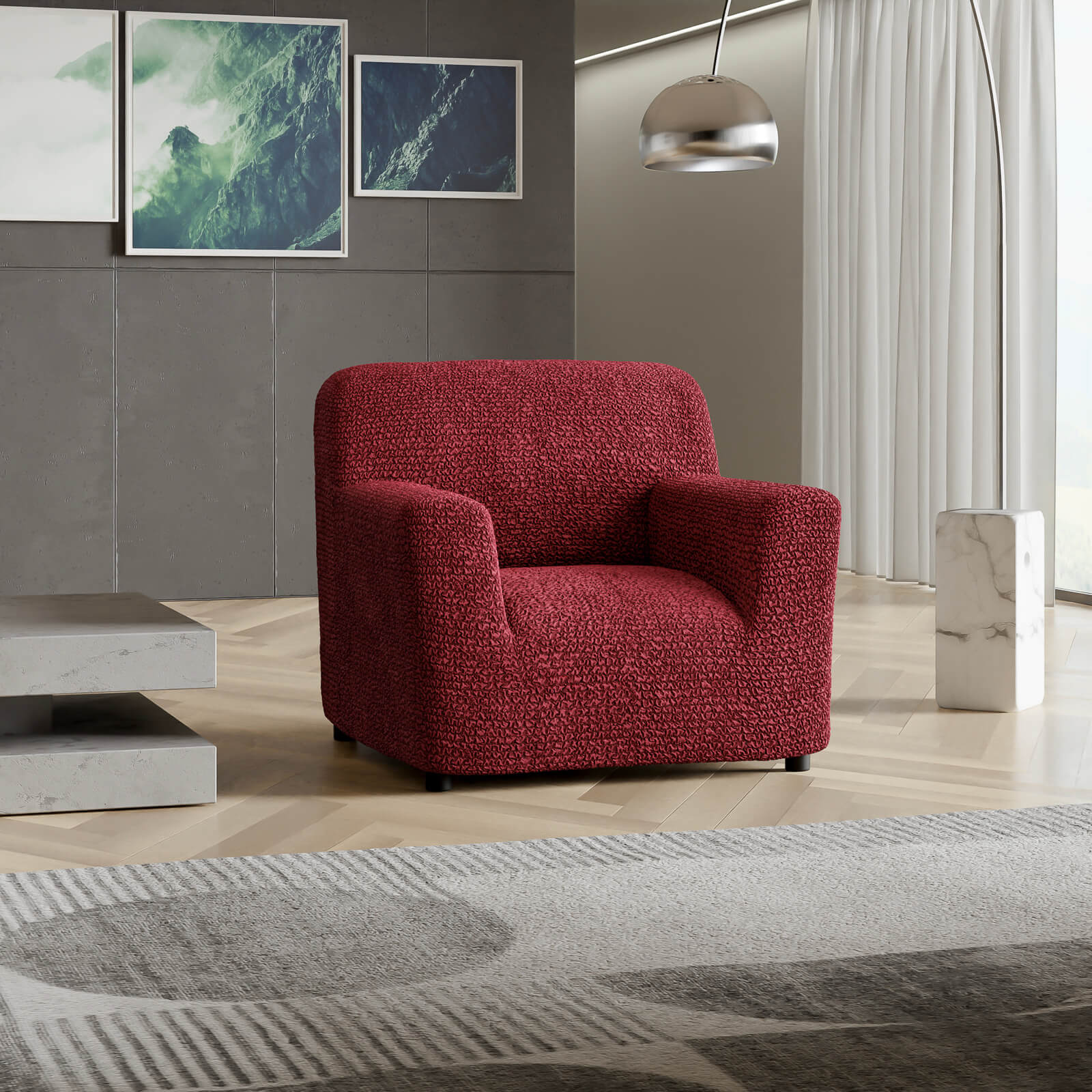Microfibra - Funda Sillon Bordeaux