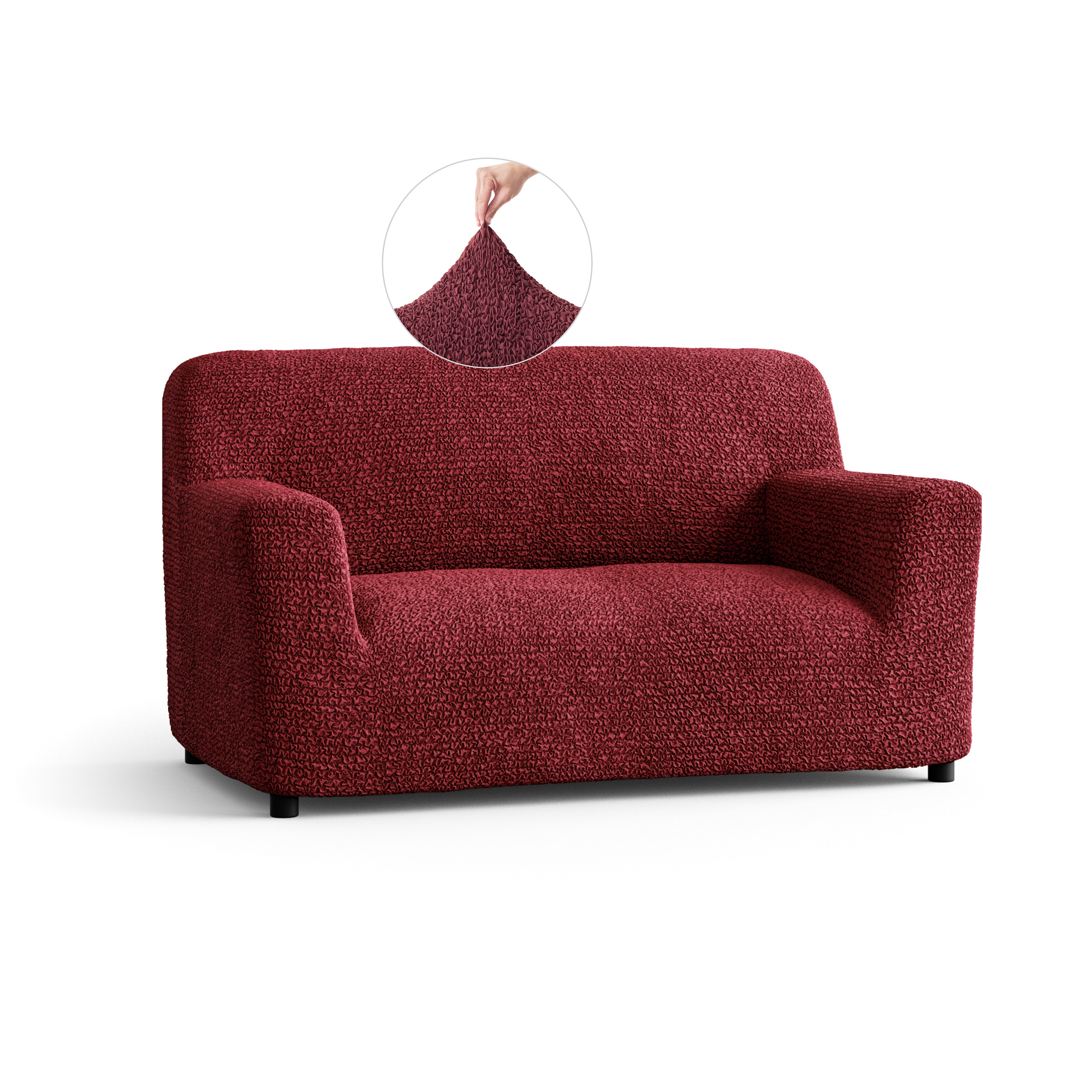 Microfibra - Funda Sofa 2 cuerpos Bordeaux