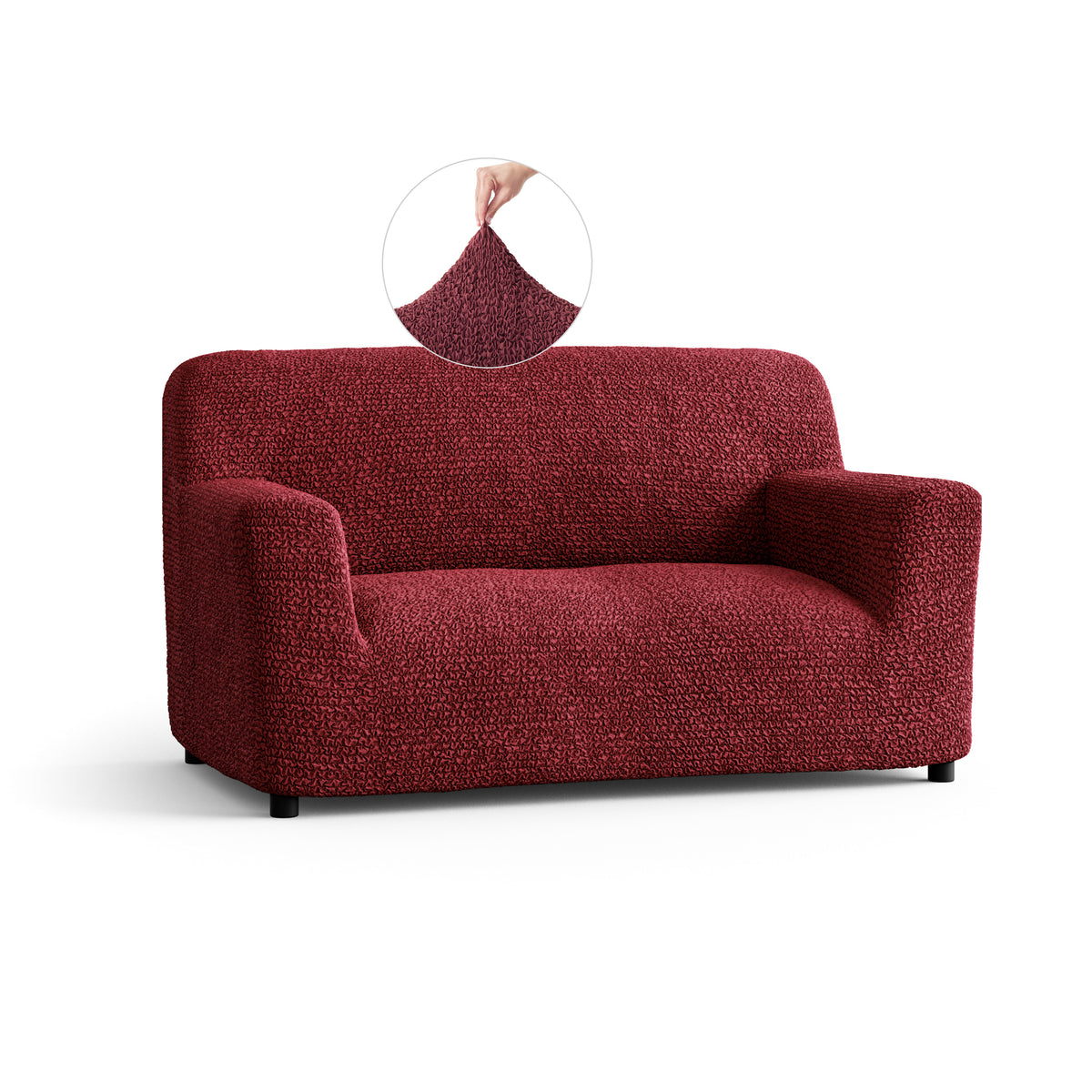 Microfibra - Funda Sofa 2 cuerpos Bordeaux