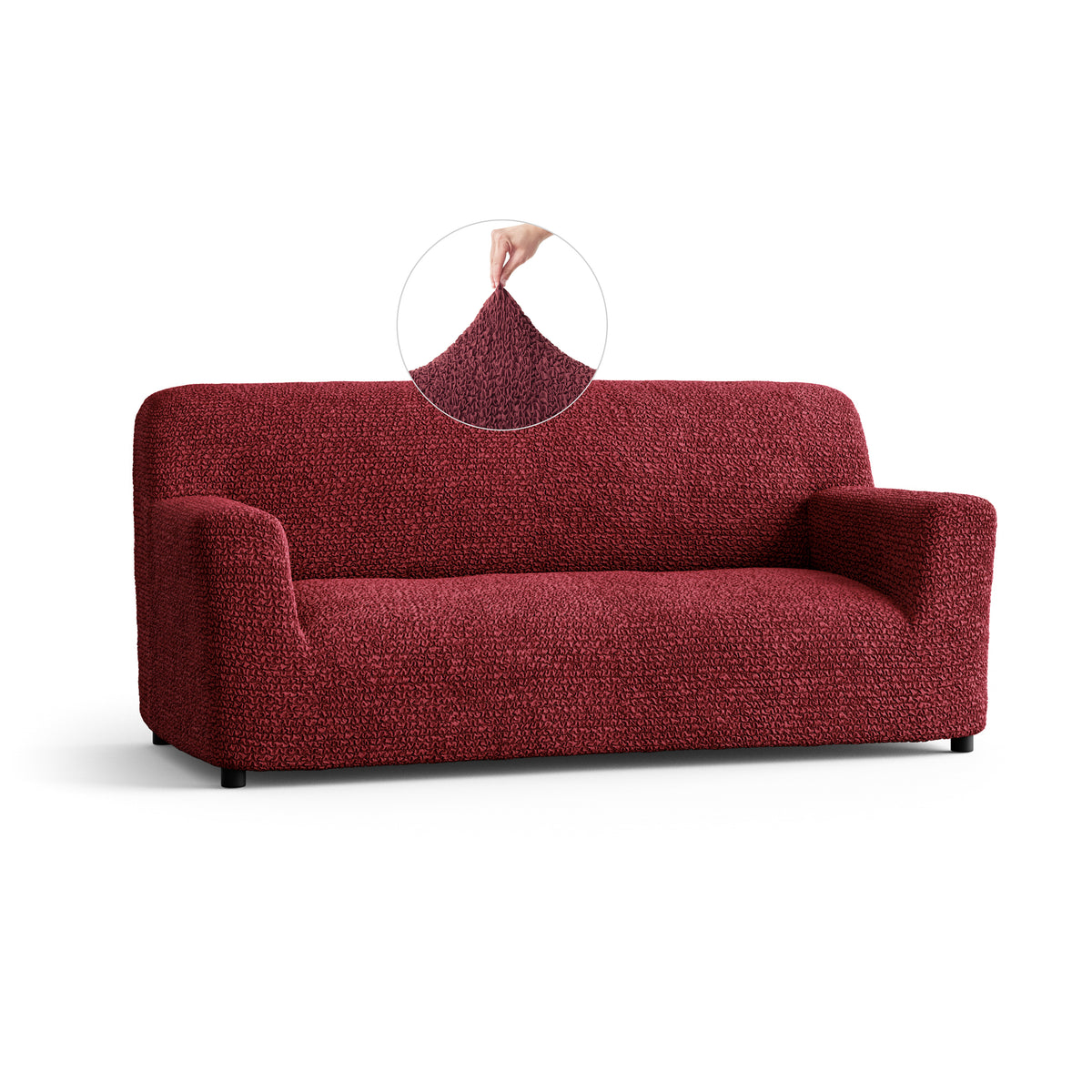 Microfibra - Funda Sofa 3 cuerpos Bordeaux