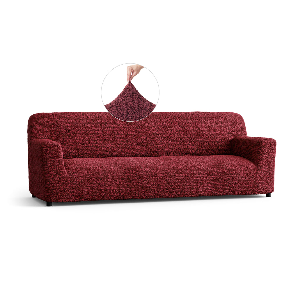 Microfibra - Funda Sofa 4 cuerpos Bordeaux