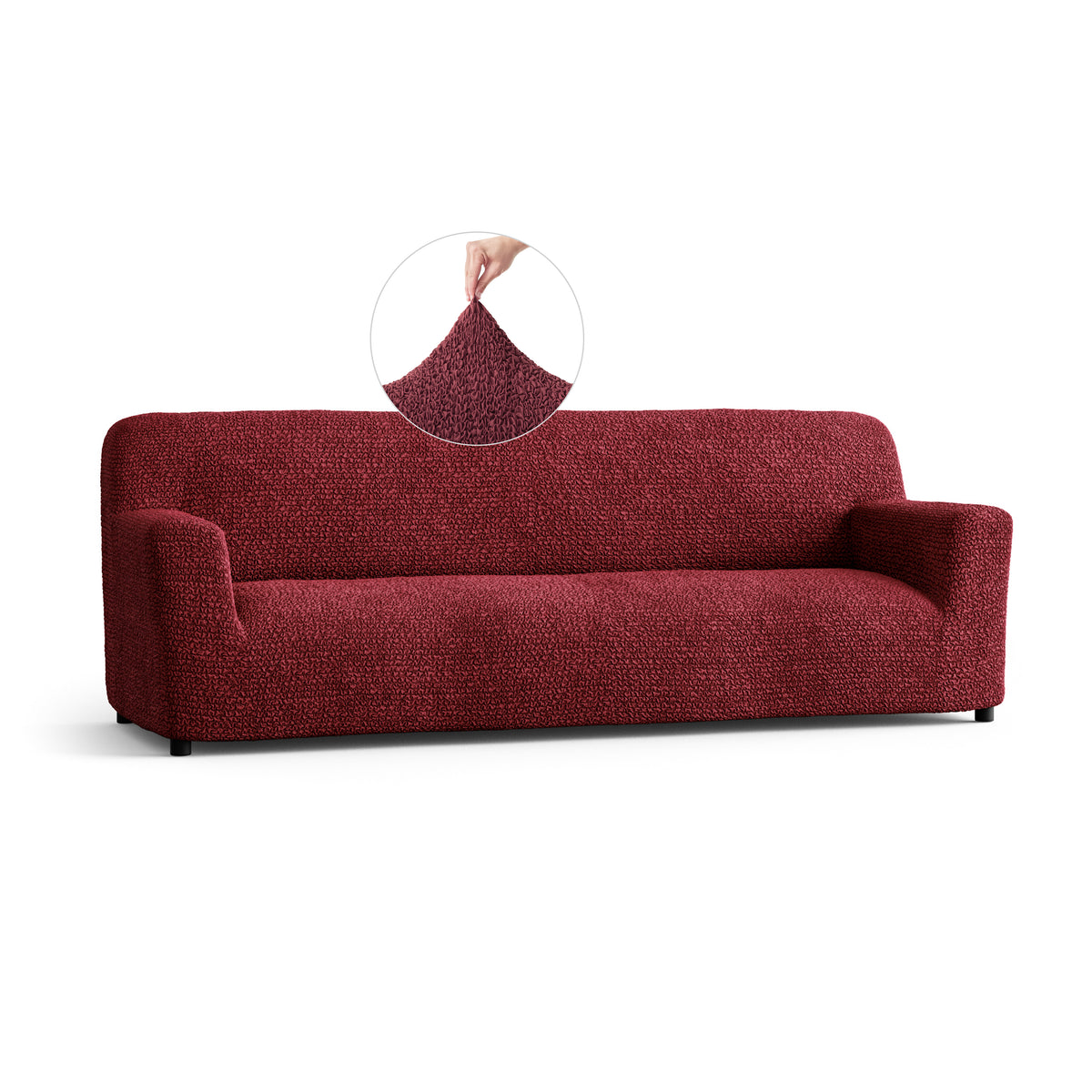 Microfibra - Funda Sofa 4 cuerpos Bordeaux