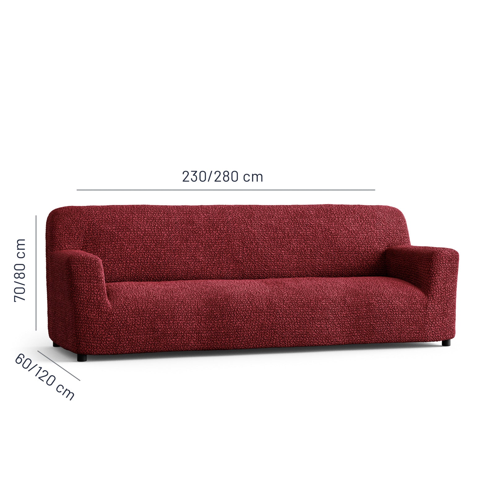 Microfibra - Funda Sofa 4 cuerpos Bordeaux