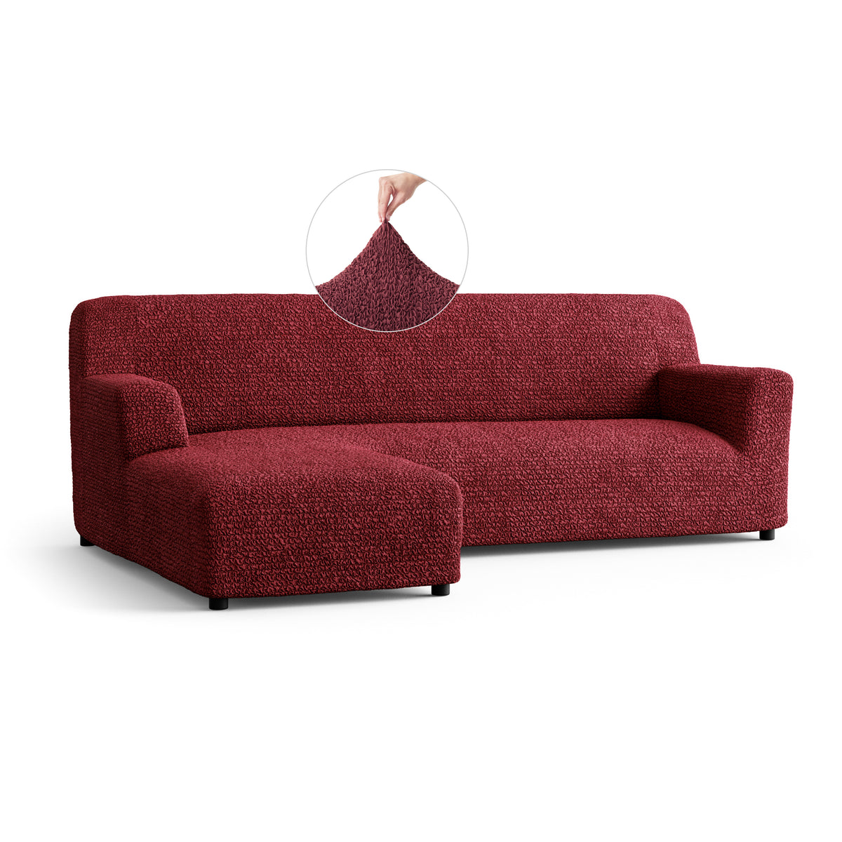 Microfibra - Funda Sofa L Izquierdo Bordeaux