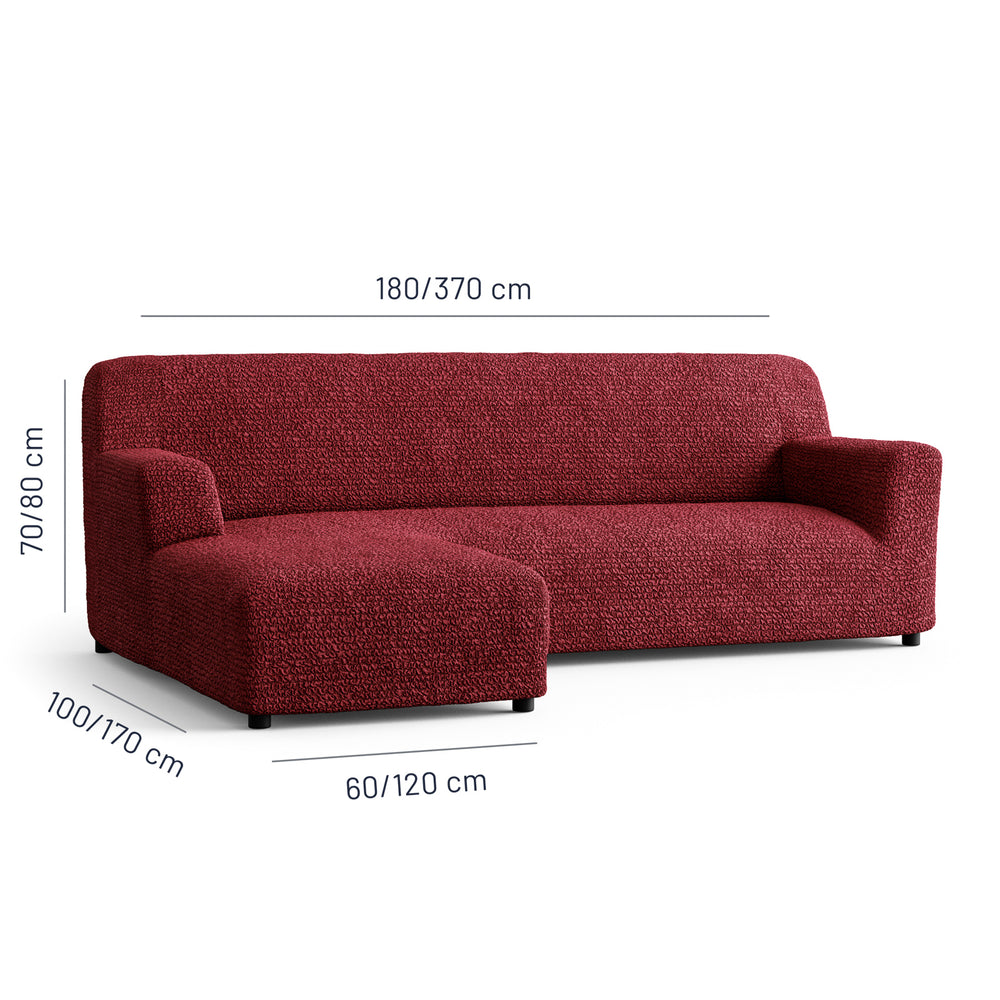 Microfibra - Funda Sofa L Izquierdo Bordeaux
