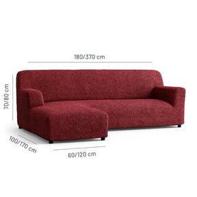 Microfibra - Funda Sofa L Izquierdo Bordeaux