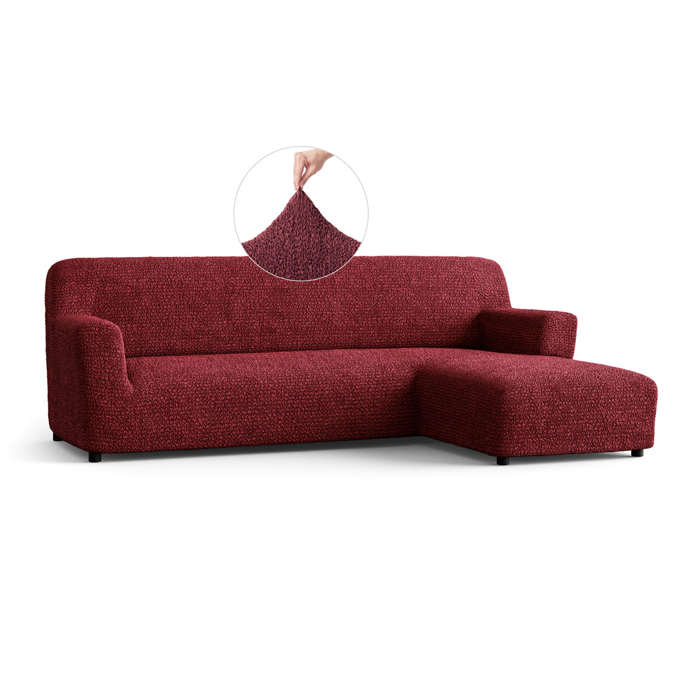 Microfibra - Funda Sofa L Derecho Bordeaux