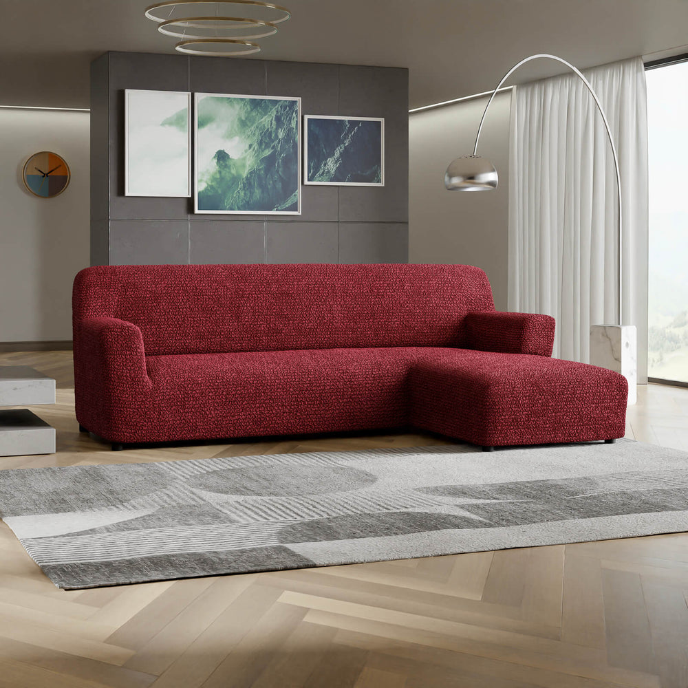 Microfibra - Funda Sofa L Derecho Bordeaux