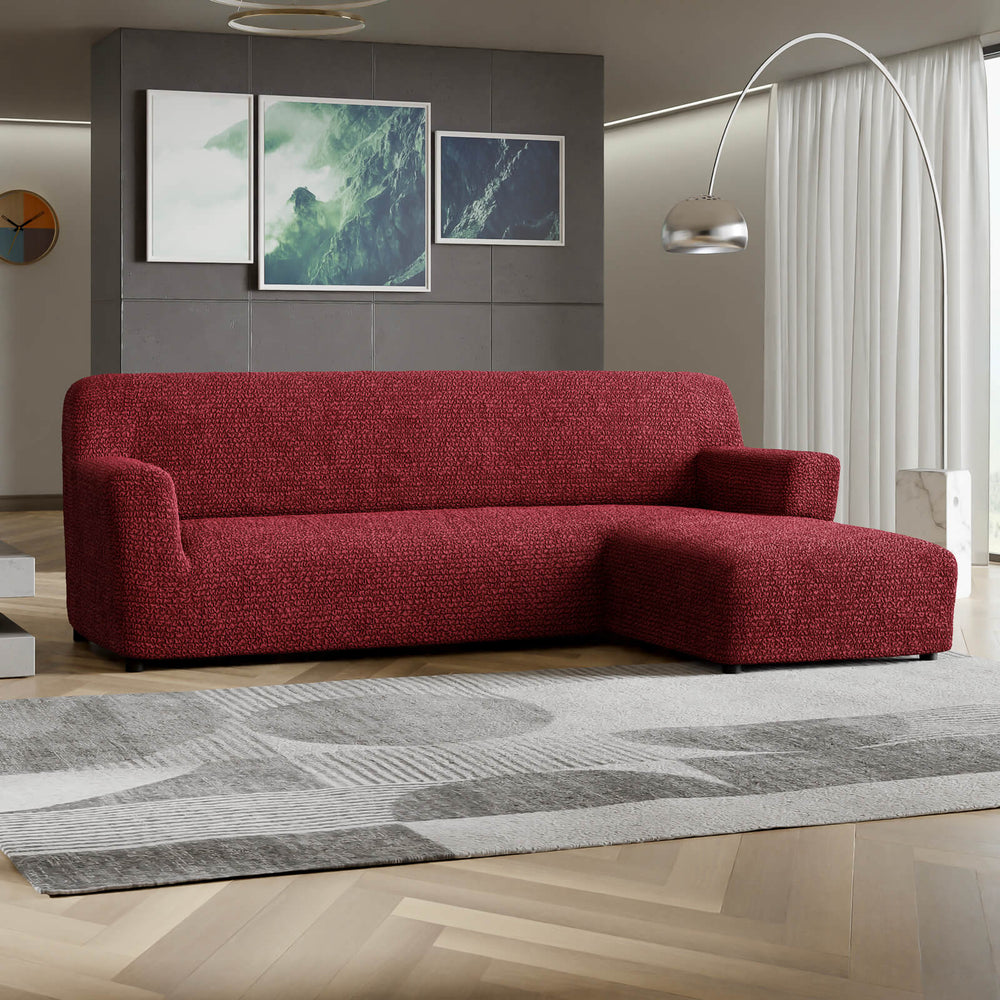 Microfibra - Funda Sofa L Derecho Bordeaux