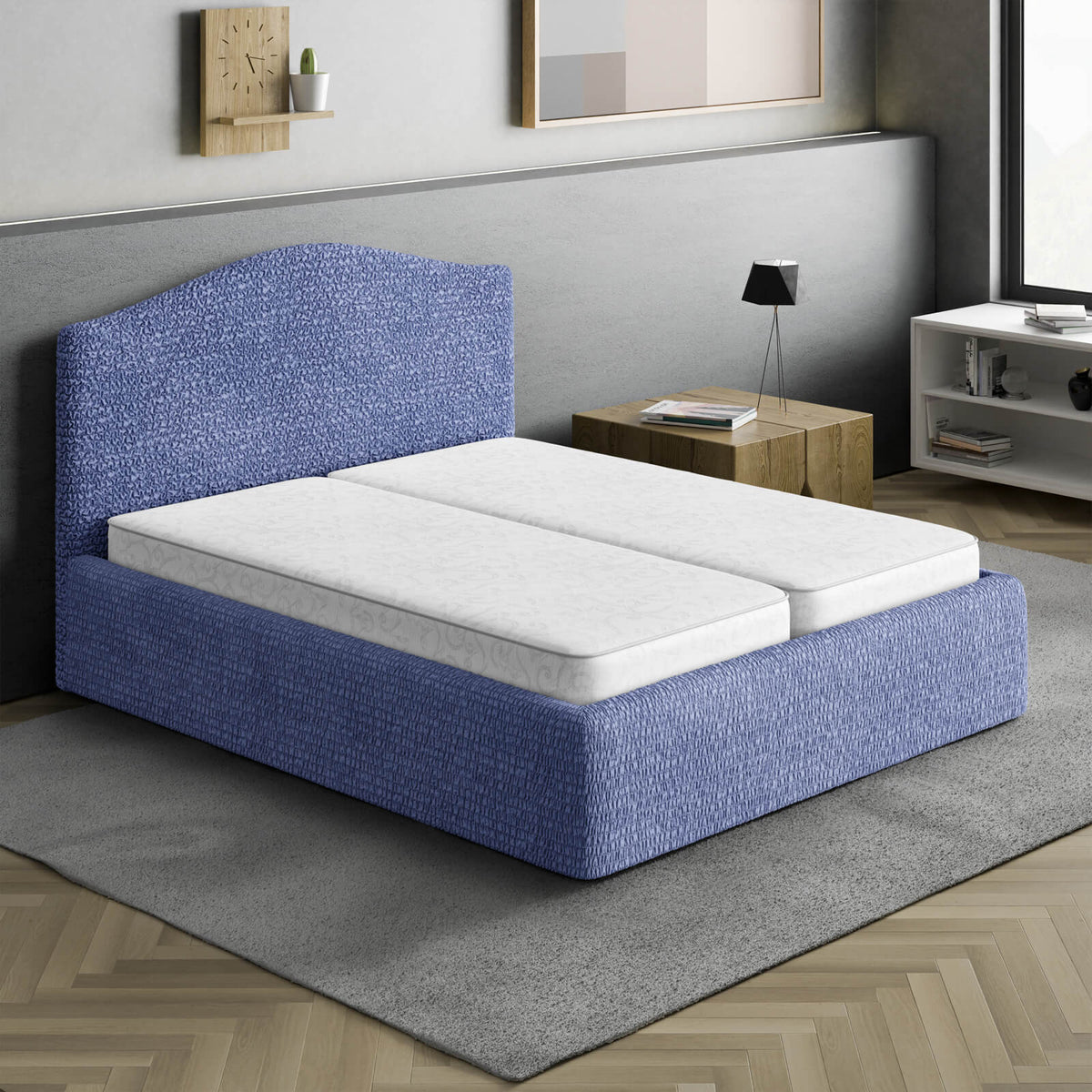 Microfibra - Funda Cama 2 Plazas Blue