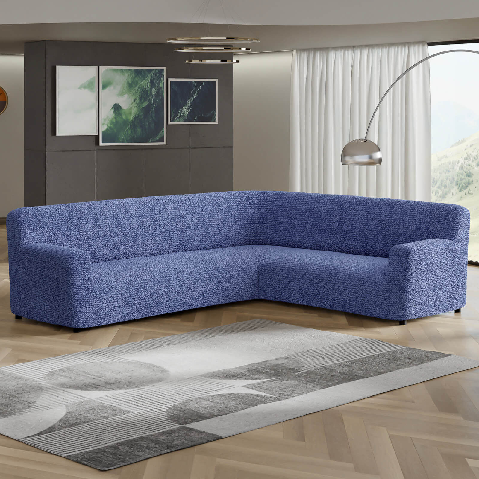 Microfibra - Funda Sofa Esquinero Blue
