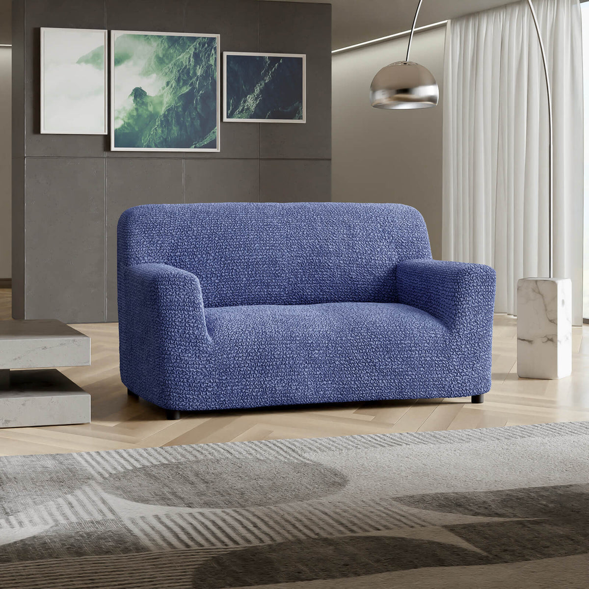Microfibra - Funda Sofa 2 cuerpos Blue