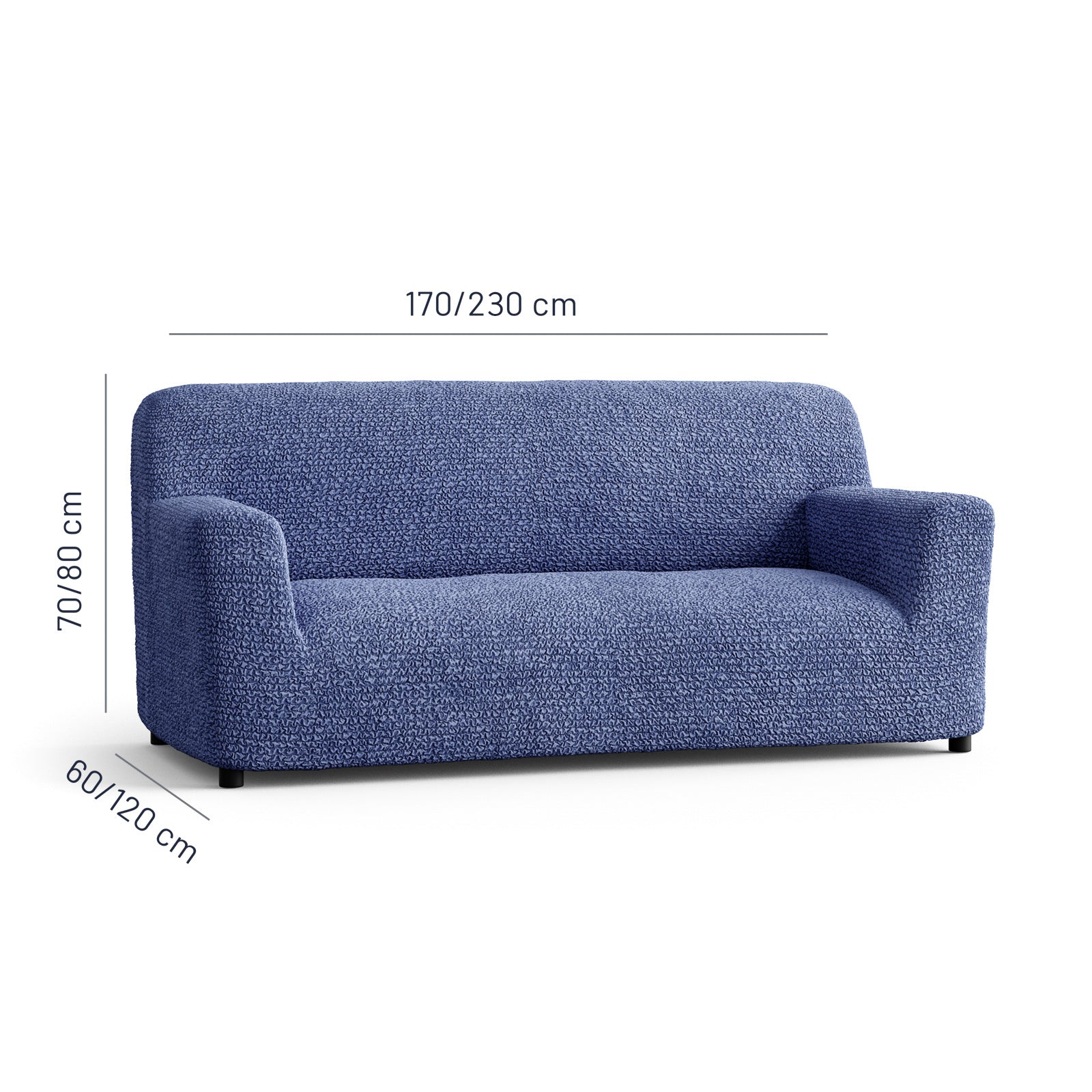 Microfibra - Funda Sofa 3 cuerpos Blue