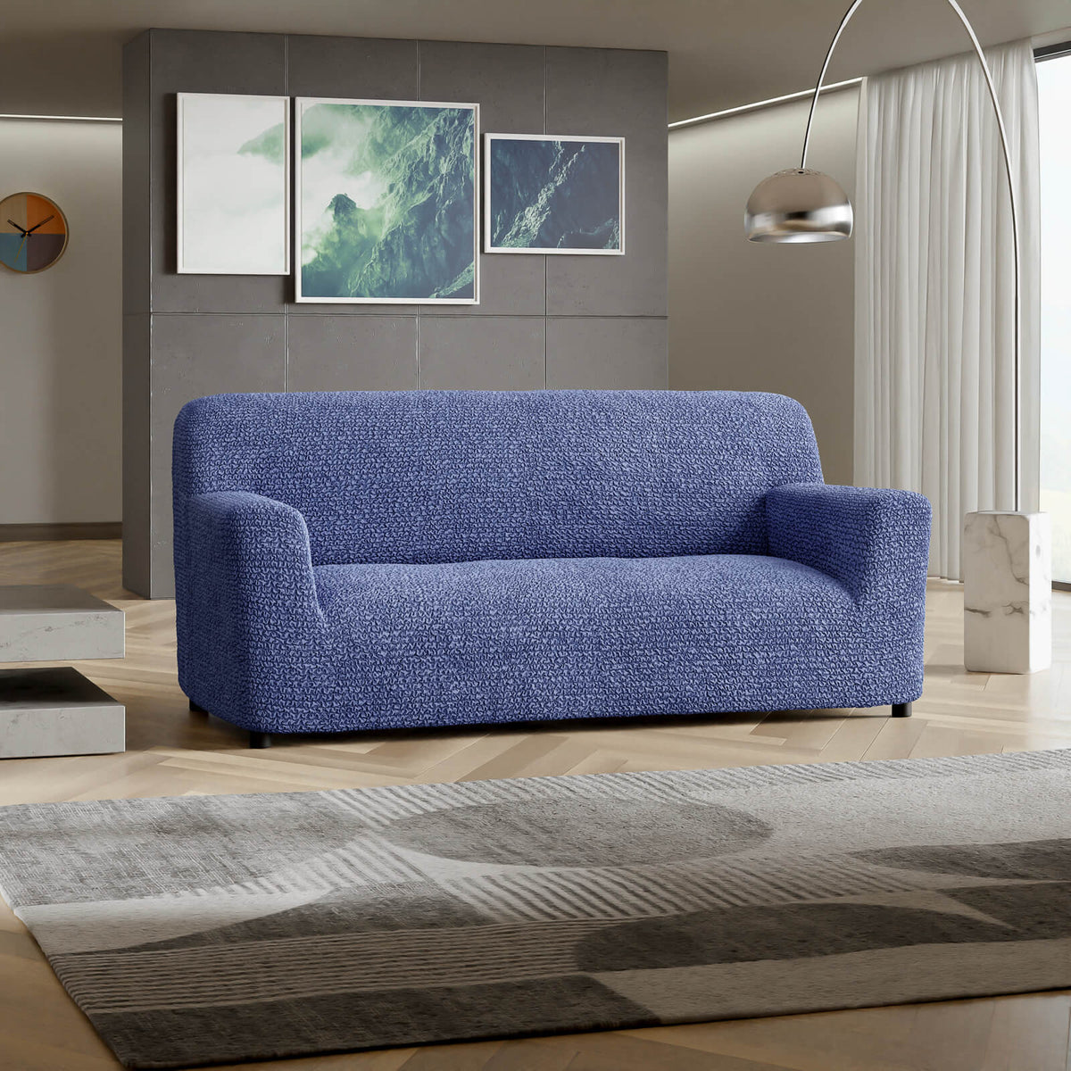 Microfibra - Funda Sofa 3 cuerpos Blue