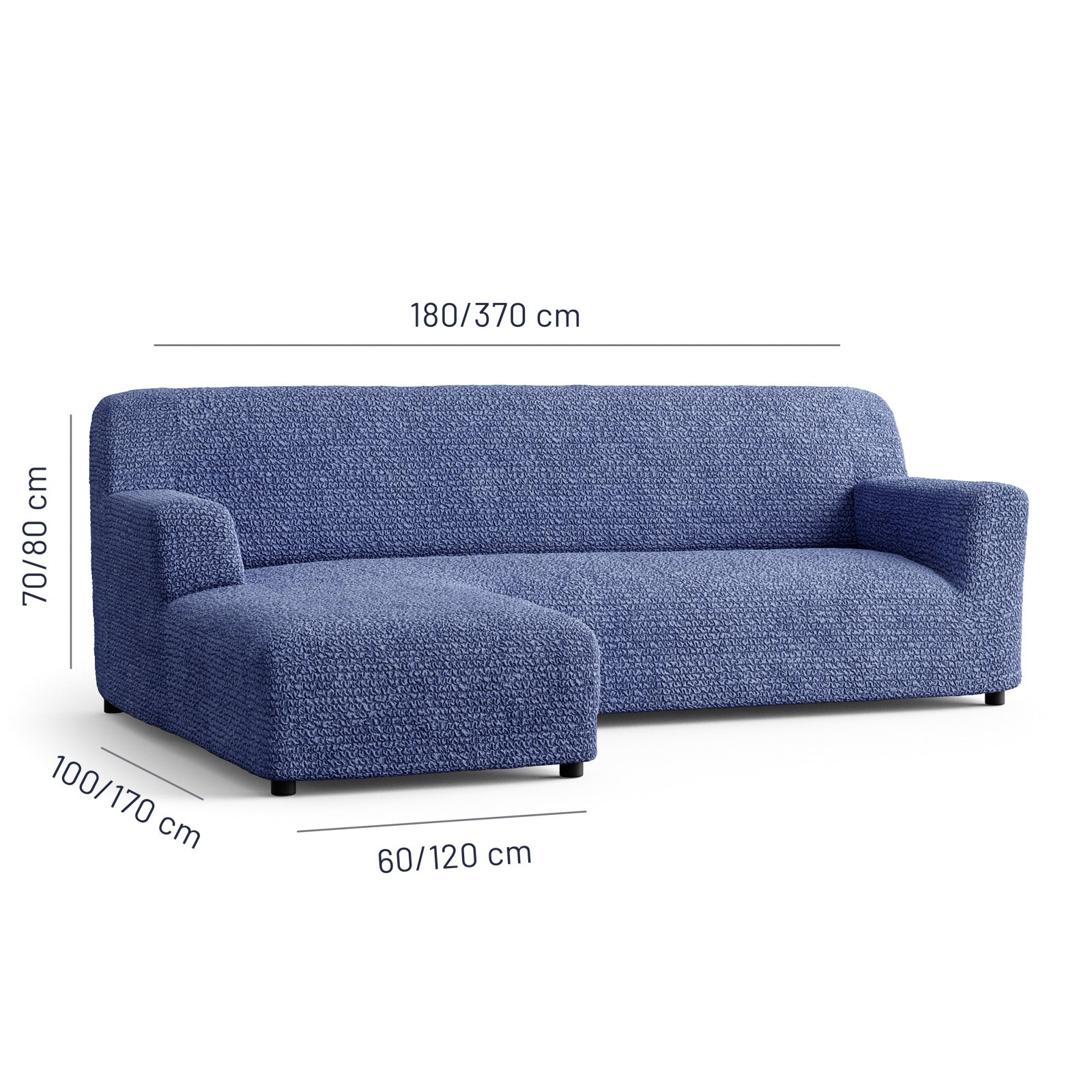 Microfibra - Funda Sofa L Izquierdo Blue