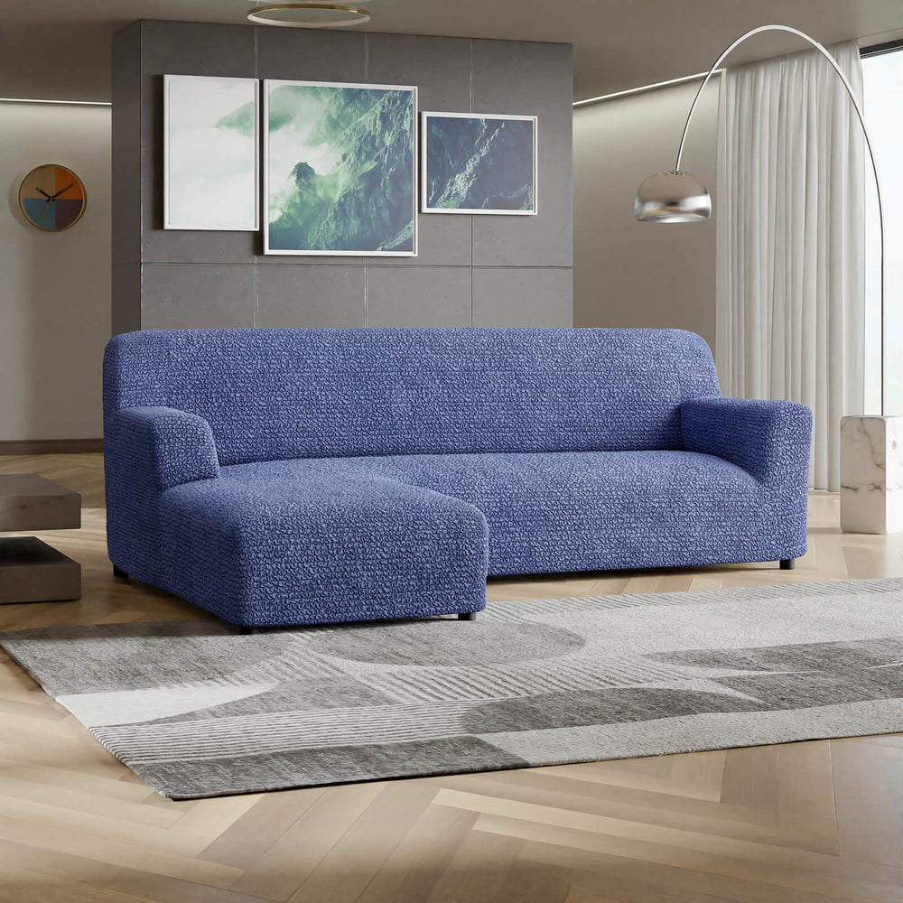 Microfibra - Funda Sofa L Izquierdo Blue
