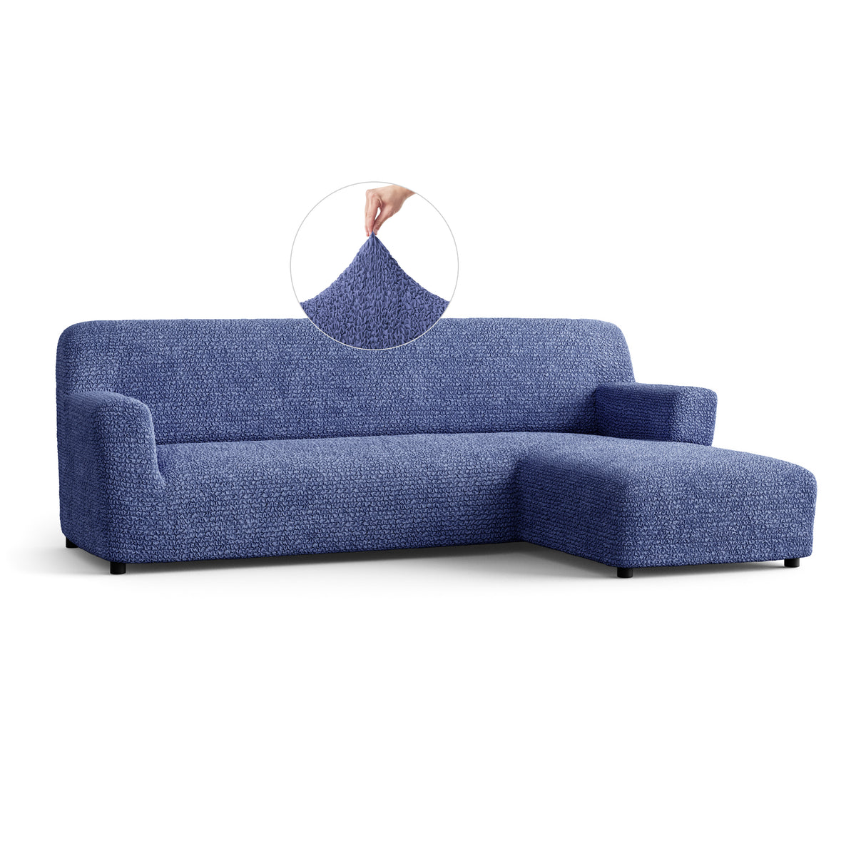Microfibra - Funda Sofa L Derecho Blue