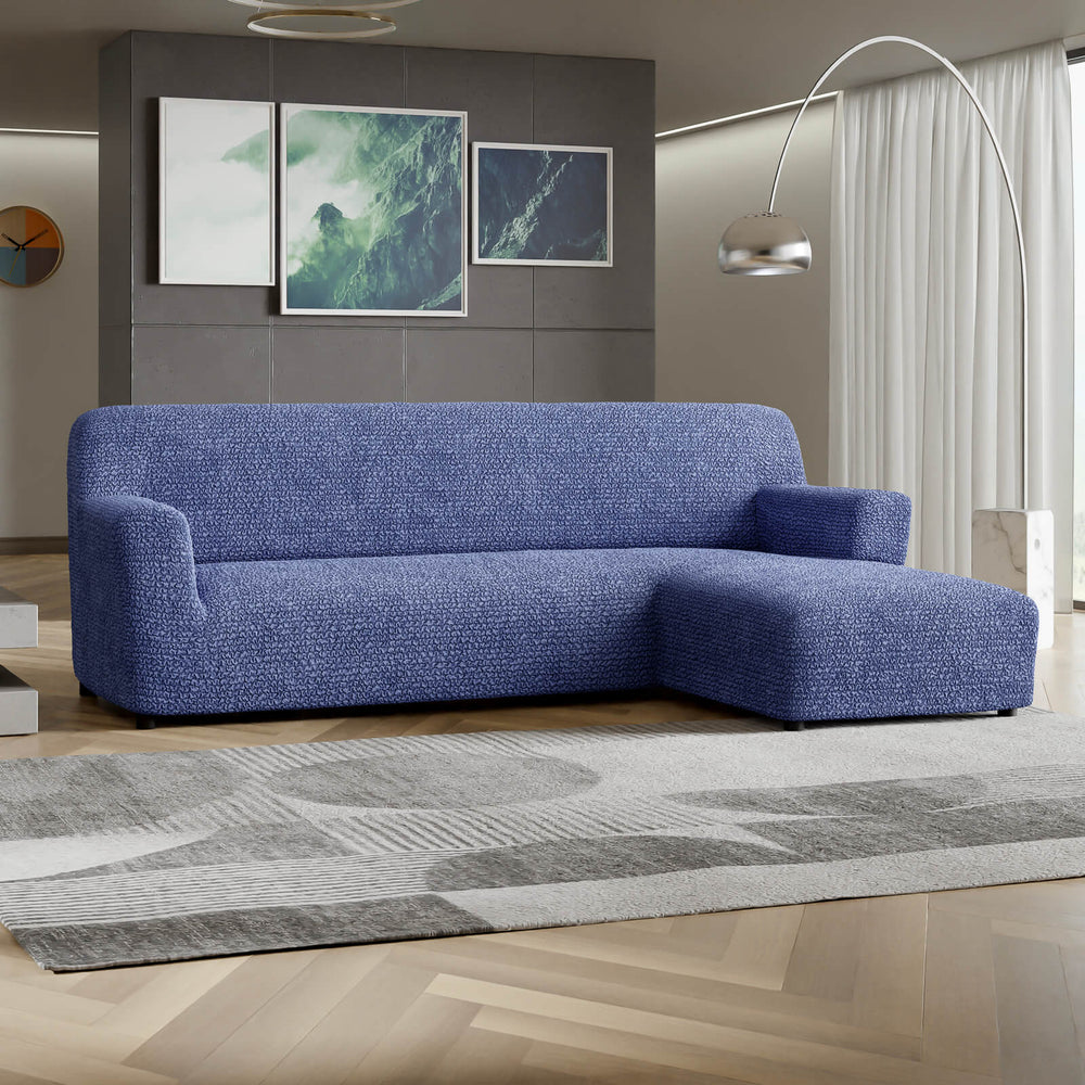 Microfibra - Funda Sofa L Derecho Blue