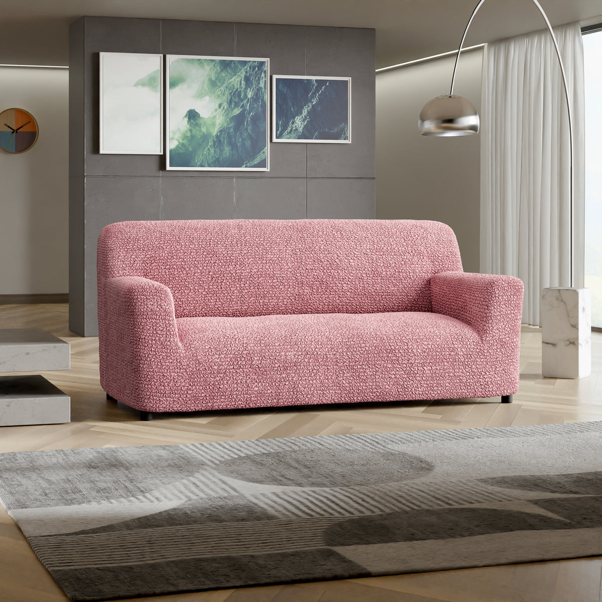 Microfibra - Funda Sofa 3 cuerpos Old Pink