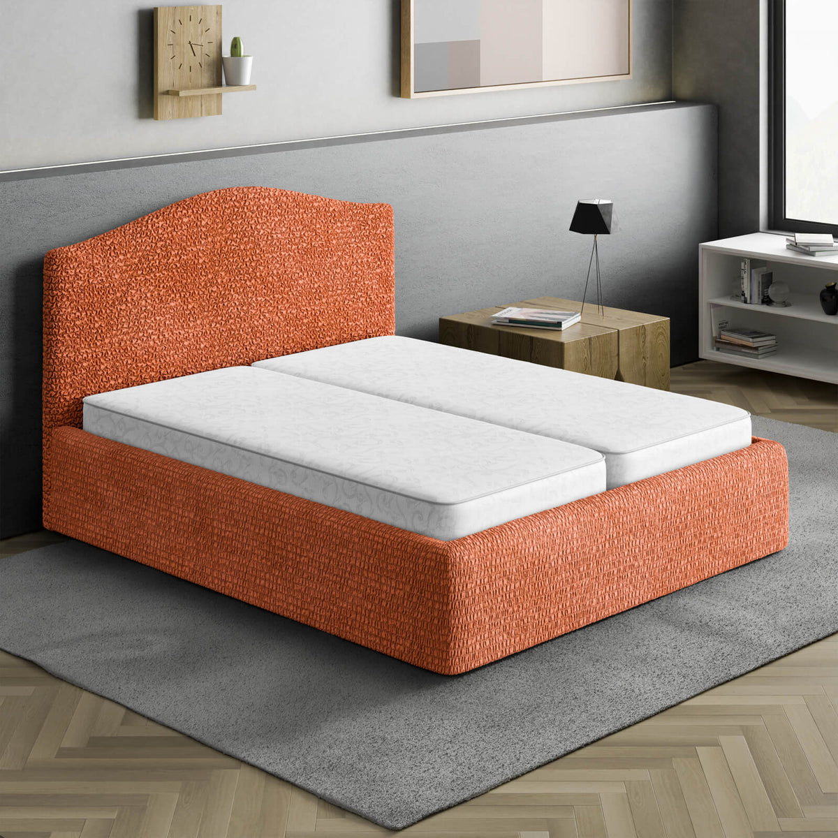 Microfibra - Funda Cama 2 Plazas Terracota