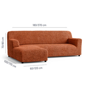 Microfibra - Funda Sofa L Izquierdo Terracota