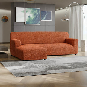 Microfibra - Funda Sofa L Izquierdo Terracota