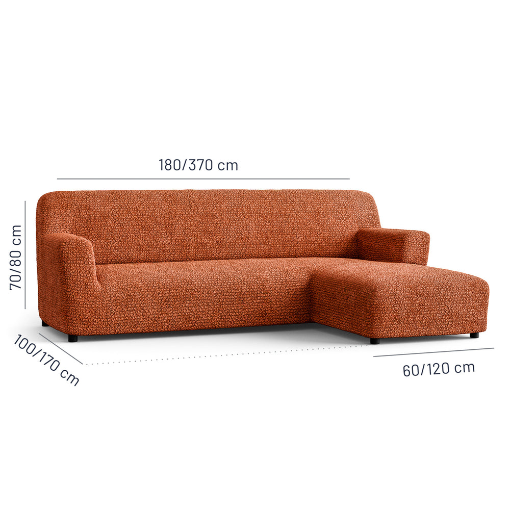 Microfibra - Funda Sofa L Derecho Terracota