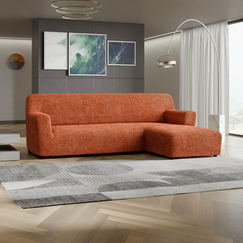 Microfibra - Funda Sofa L Derecho Terracota
