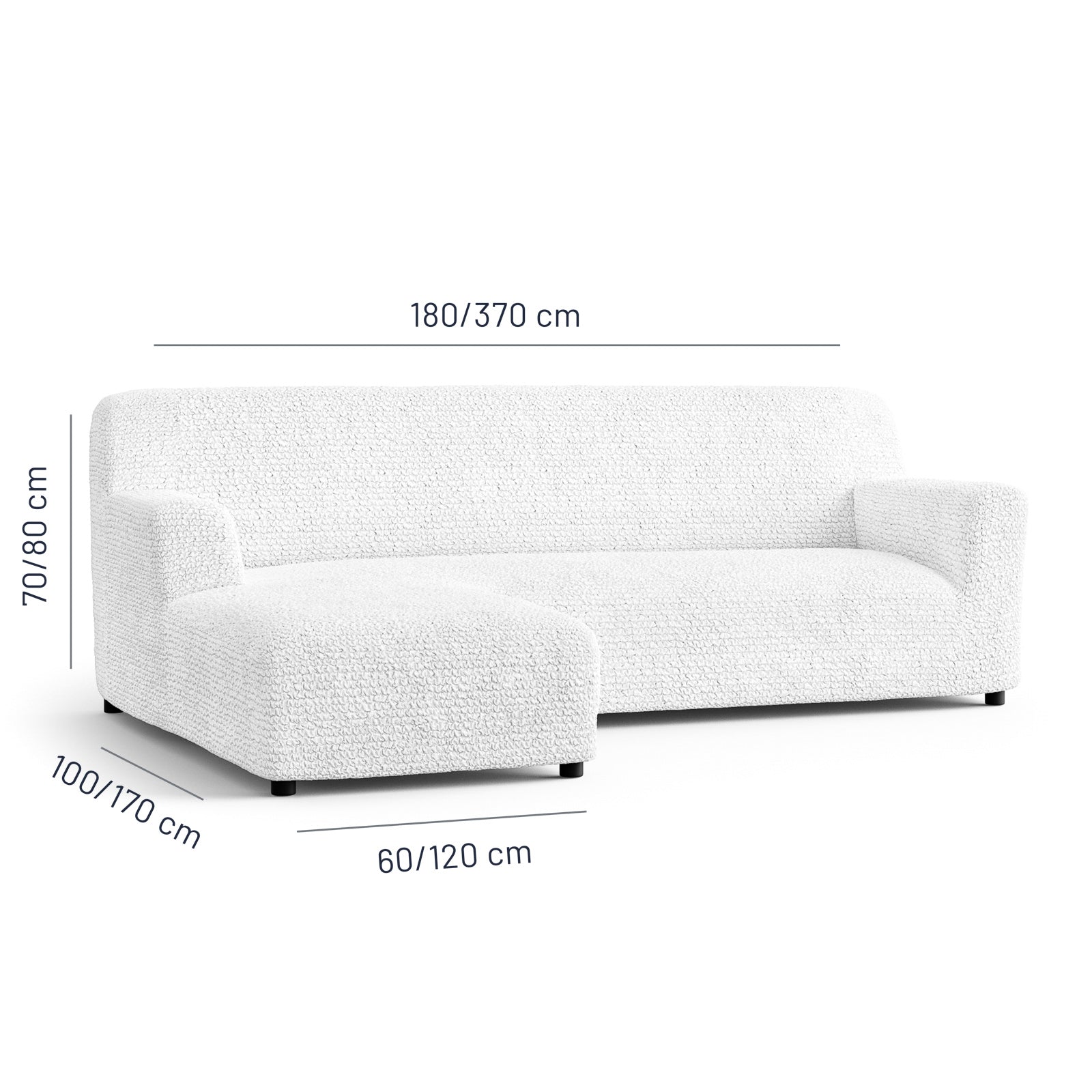 Microfibra - Funda Sofa L Izquierdo White