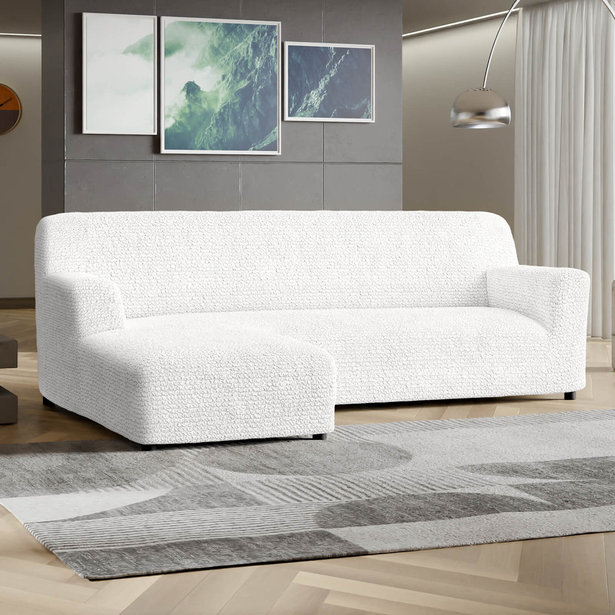 Microfibra - Funda Sofa L Izquierdo White
