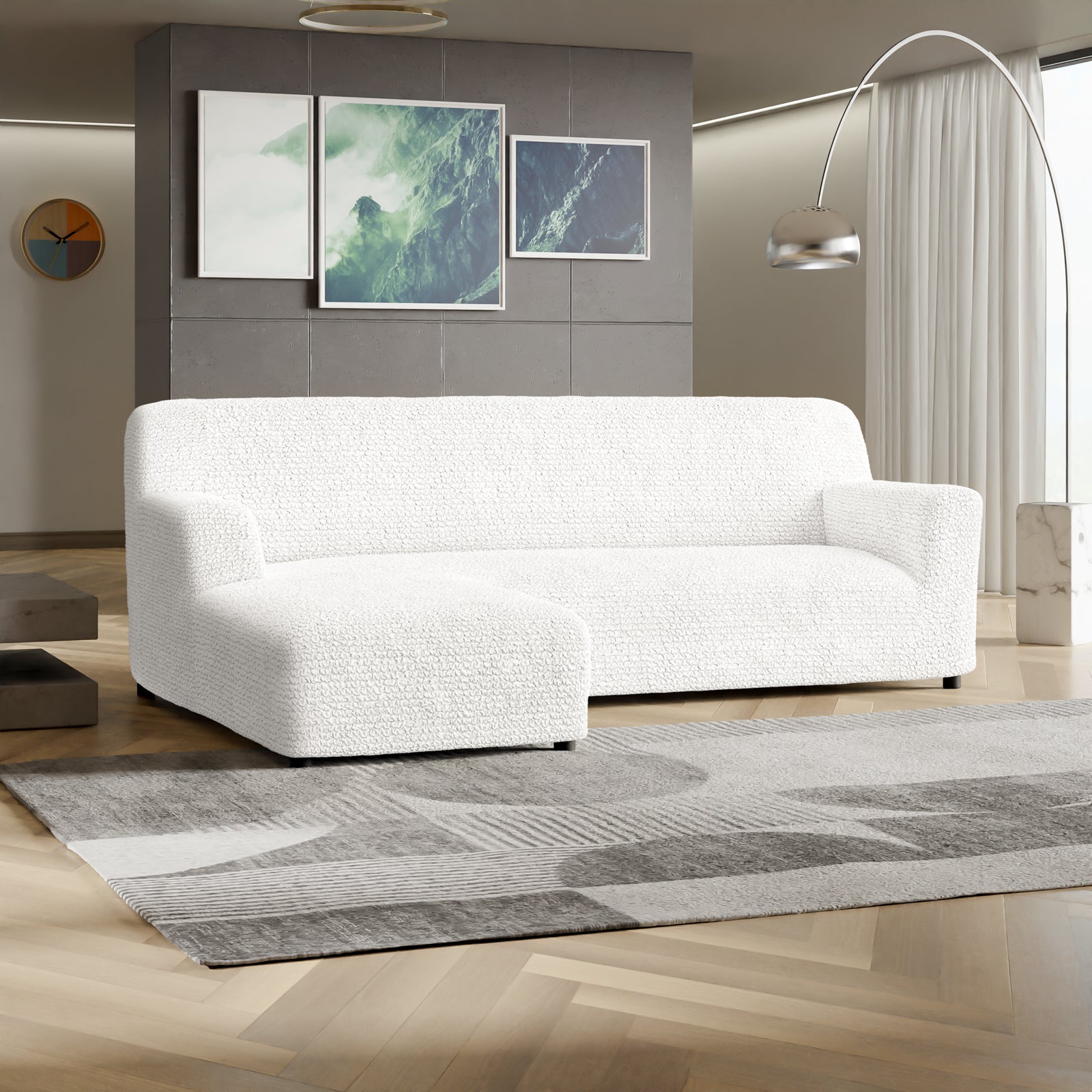 Microfibra - Funda Sofa L Izquierdo White