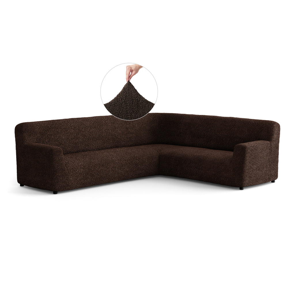 Microfibra - Funda Sofa Esquinero Dark Chocolate