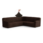 Microfibra - Funda Sofa Esquinero Dark Chocolate