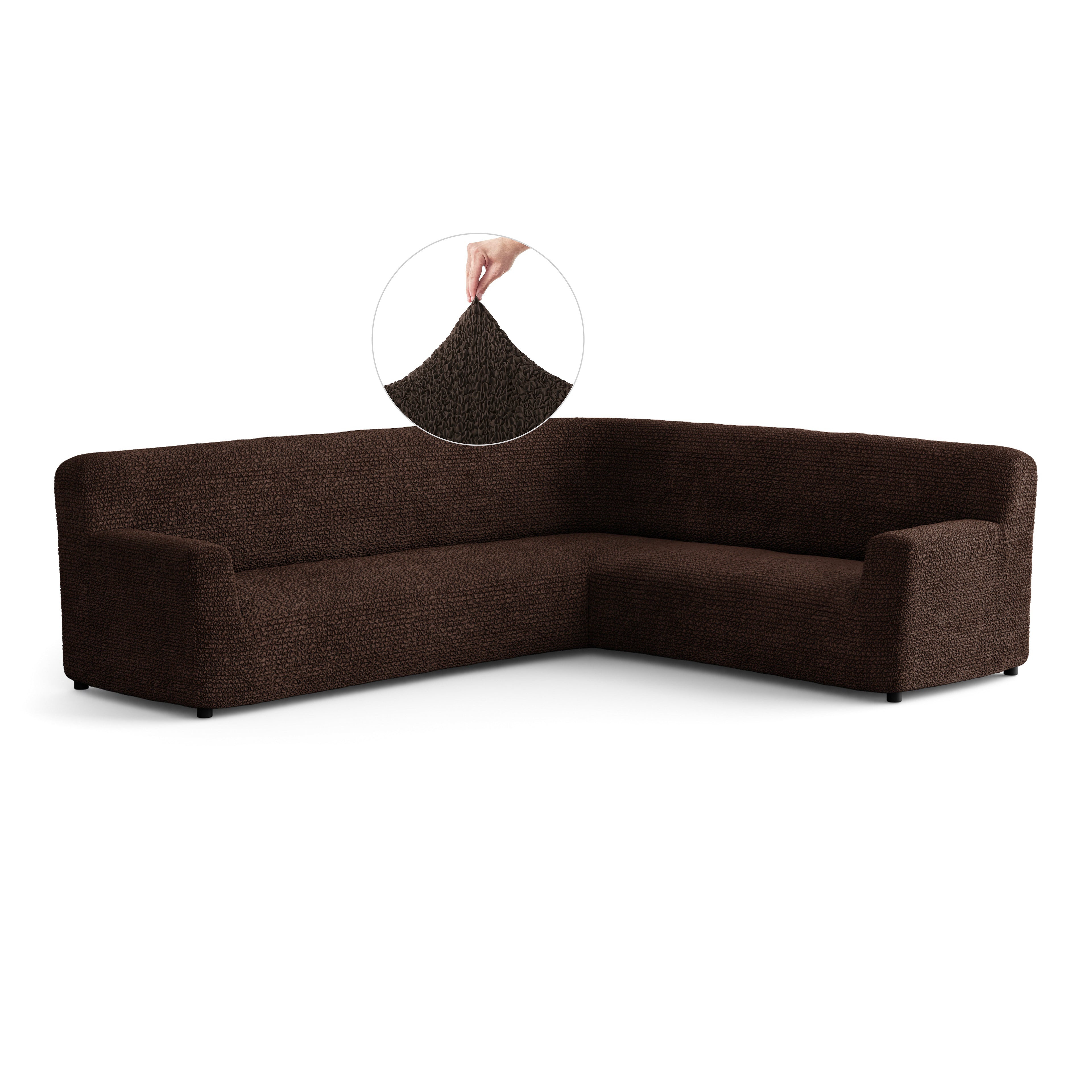 Microfibra - Funda Sofa Esquinero Dark Chocolate