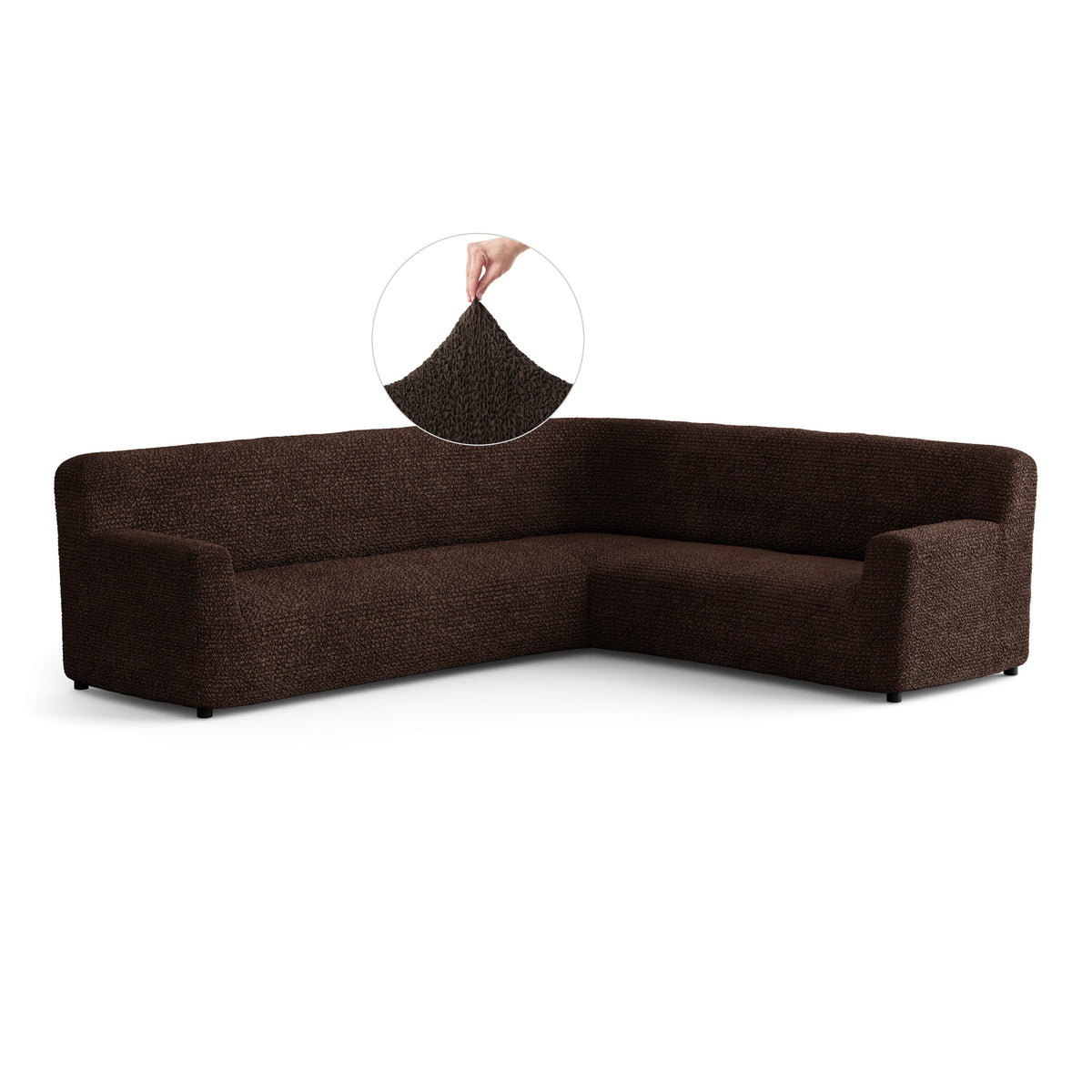Microfibra - Funda Sofa Esquinero Dark Chocolate