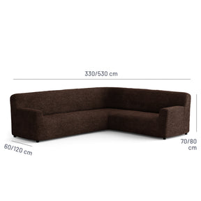 Microfibra - Funda Sofa Esquinero Dark Chocolate