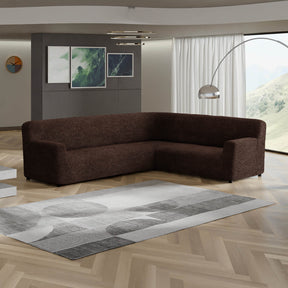 Microfibra - Funda Sofa Esquinero Dark Chocolate