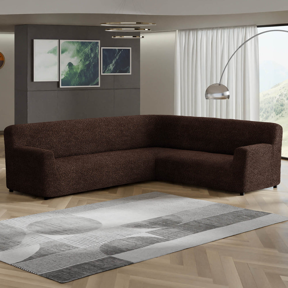 Microfibra - Funda Sofa Esquinero Dark Chocolate