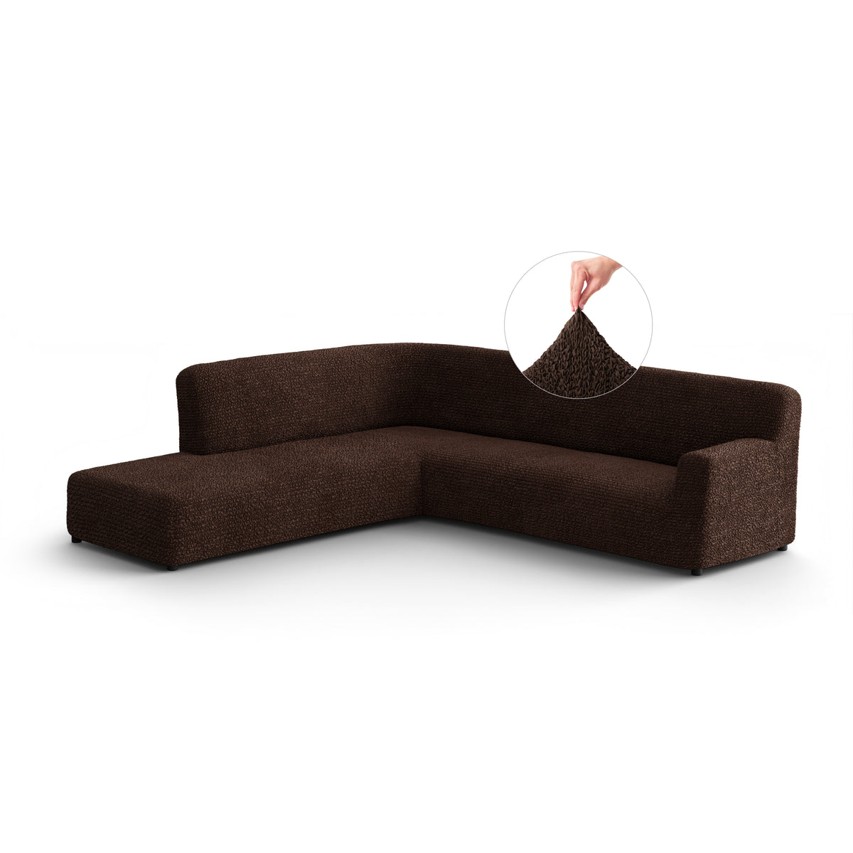 Microfibra - Funda Sofa L Izquierdo Dark Chocolate