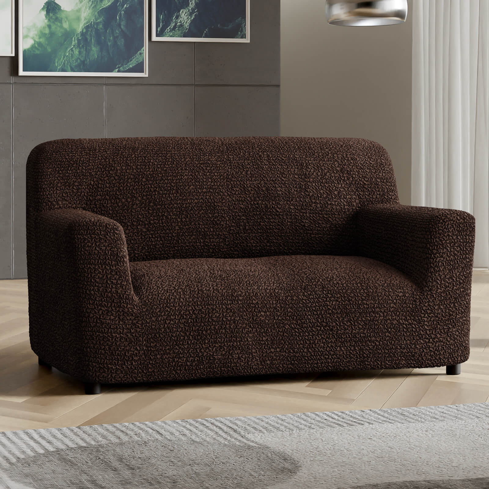 Microfibra - Funda Sofa 2 cuerpos Dark Chocolate