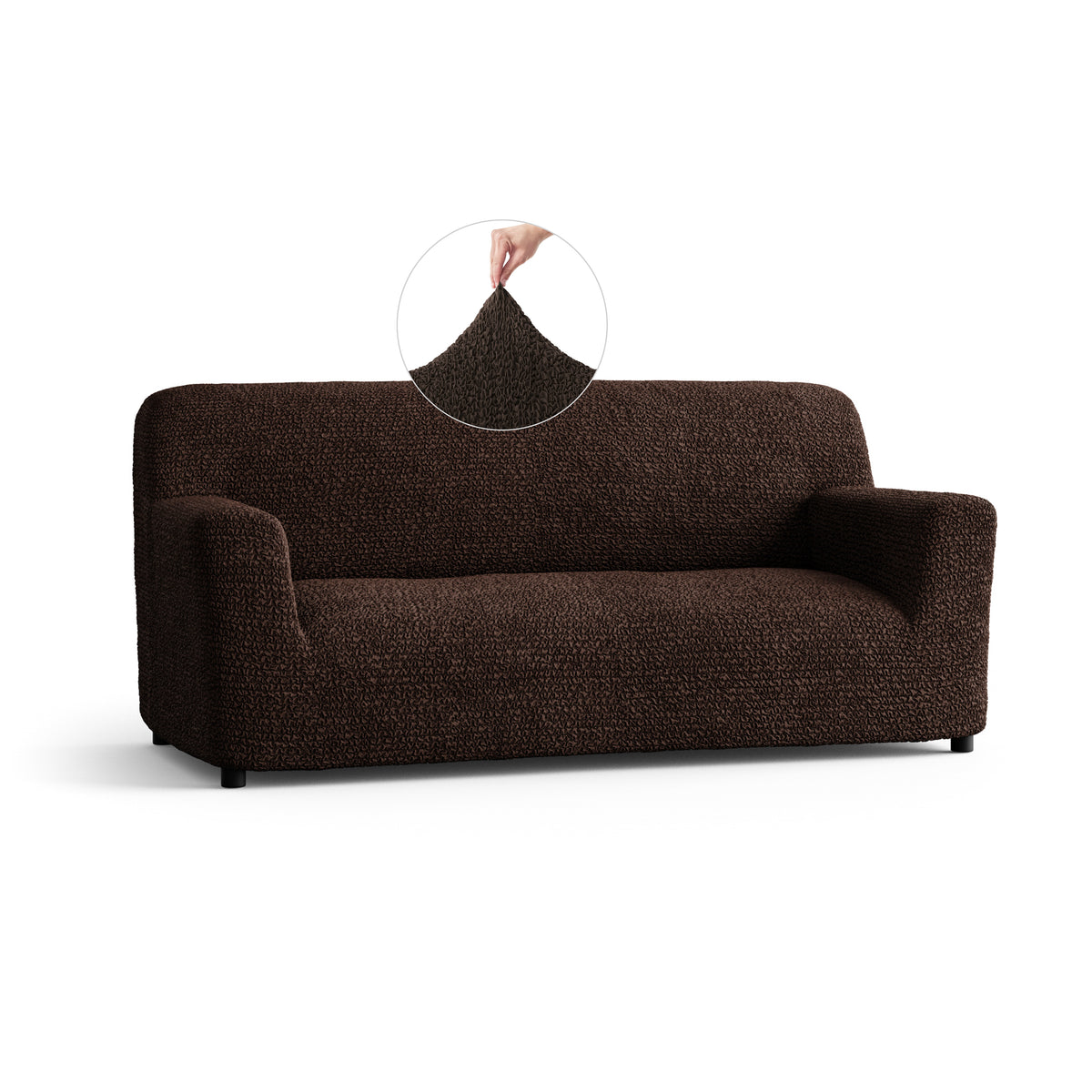 Microfibra - Funda Sofa 3 cuerpos Dark Chocolate