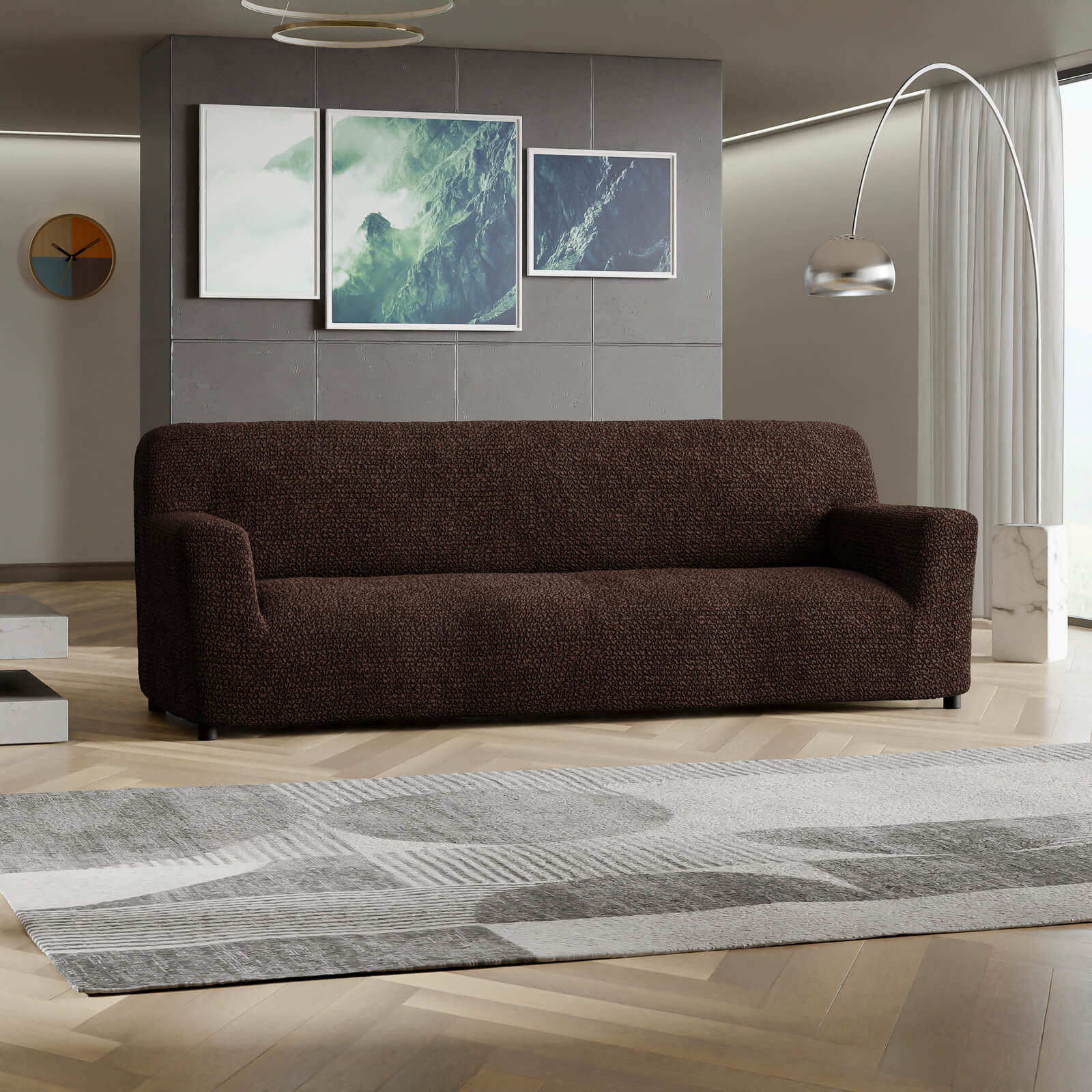Microfibra - Funda Sofa 4 cuerpos Dark Chocolate